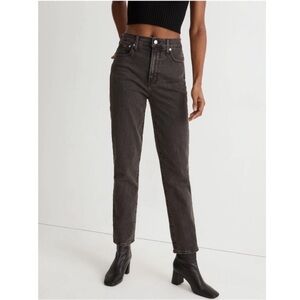 Madewell Women's The Perfect Vintage Straight Leg Jeans in Charcoal Black Sz 29